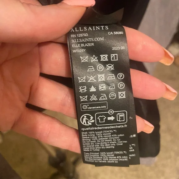 NWOT ALLSAINTS GREY 
Elle Double-Breasted Blazer BOXY FIT - Picture 16 of 16